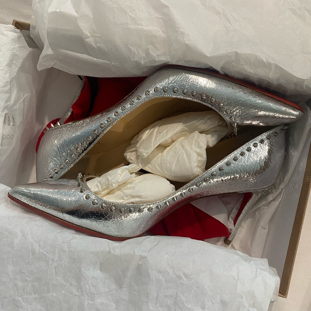 Christian Louboutin Silver Heels size 7.5 SOLD